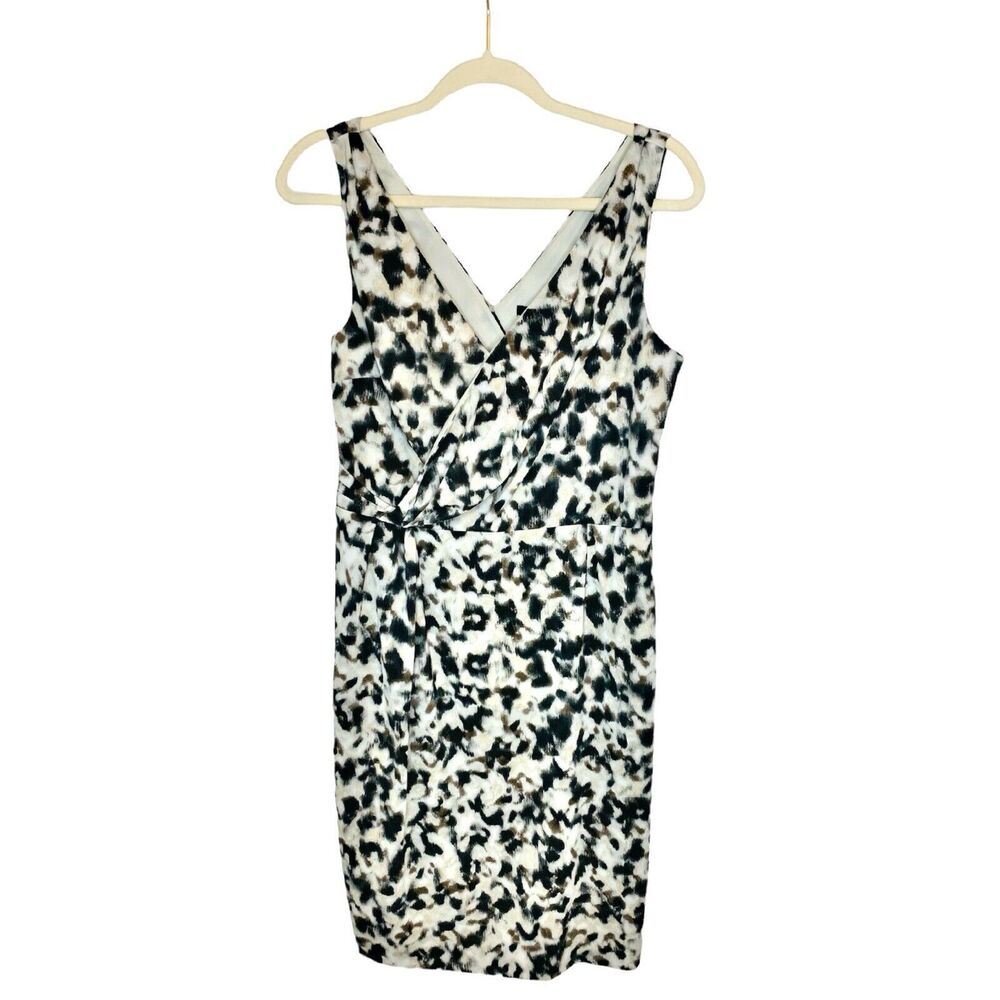 Ann Taylor Sleeveless Surplice Neckline Leopard Print Dress Size 10 NWT Wrap - Picture 1 of 5